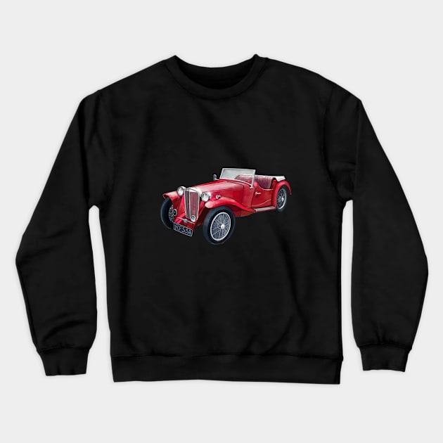 red vintage cars Crewneck Sweatshirt by FUNNY LIFE